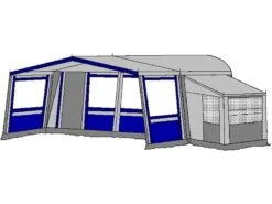 Te Velde Voortent De Wenne 240 Cm Blauw -Kampeer Verkoop 1 2 te velde voortenten met uitbouw de wenne blauw6