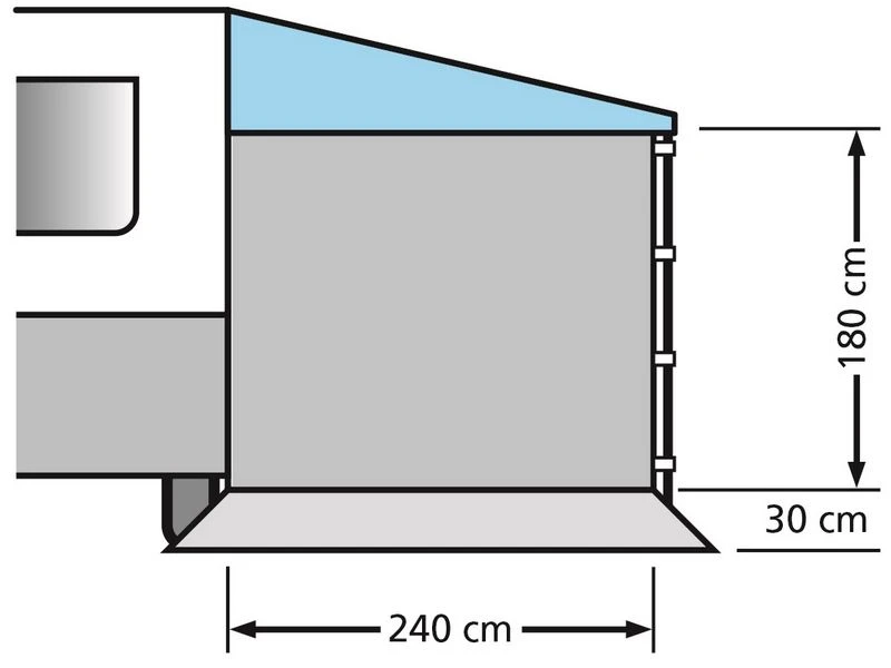 Eurotrail Universele Zijwand Voor Caravan-en Voortent Luifel 240 Cm. 4 Eurotrail Universele Zijwand Voor Caravan-en Voortent Luifel 240 Cm. - Image 2