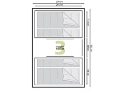 Eurotrail Vis-a-vis Tent Santiago BTC -Kampeer Verkoop 55 2 eurotrail santiago btc plattegrond ette0609 2701