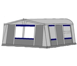 Te Velde Voortent De Vaart Standaard 310 Cm. -Kampeer Verkoop te velde voortenten de vaart standaard 310 cm diep blauw rechts